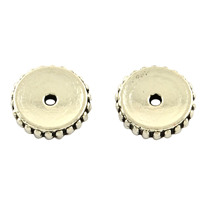 Тибетский сплав стиль плоские круглые шариков прокладки, без кадмия и без свинца, 9x2 мм, отверстие : 1 мм