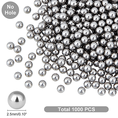 Unicraftale 1000pcs 304 perles en acier inoxydable, pas de trous / non percés, ronde