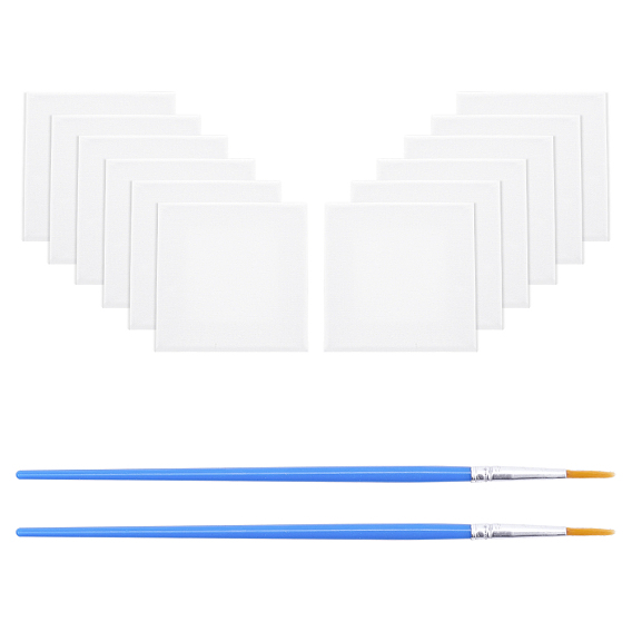 Принадлежности для рисования, с пустым холстом, льняное покрытие, дерево, грунтовка, рамка и пластмасса, художественные кисти, ручка