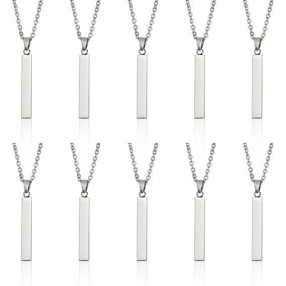 10 шт. 201 прямоугольные кулоны из нержавеющей стали, не тускнеет