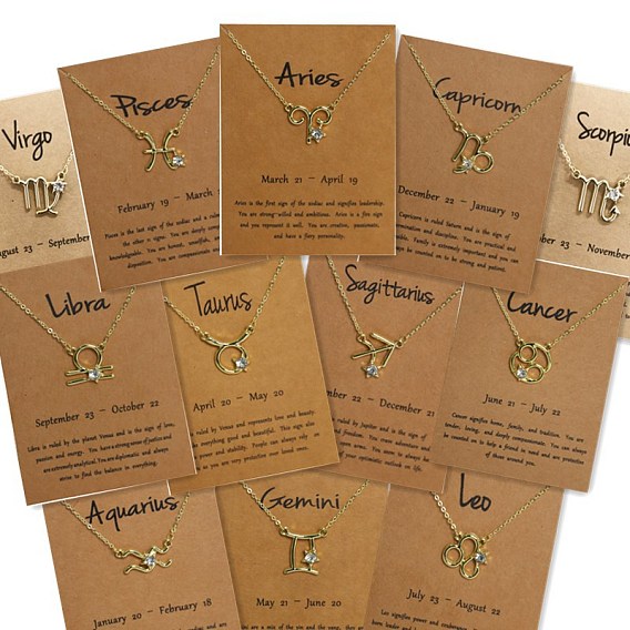 Ожерелья из сплава с кристаллами и стразами в виде созвездия для женщин, золотые