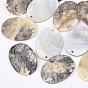 Natural Akoya Shell Links Connectors, Oval