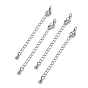 SHEGRACE Brass Curb Chain Extender, End Chains with Lobster Claw Clasps and Teardrop Charms, Cadmium Free & Nickel Free & Lead Free, Long-Lasting Plated