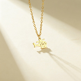 304 Stainless Steel Helicopter Pendant Necklaces