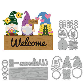 Углеродистая сталь разрезает трафареты, для diy scrapbooking, Фотоальбом, декоративная бумага для тиснения, цвет нержавеющей стали, гном шаблон