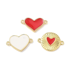 Подвески-сердечки в форме латунной эмали, без свинца и без кадмия, долговечный, стойки покрытие, золотые