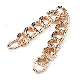 Zinc Alloy Double Link Chain Bag Straps, with Spring Gate Ring, for Handbag Handle Replacement Accessories