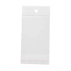 Rectangle Plastic Cellophane Bags, Self-Adhesive Sealing, with Hang Hole