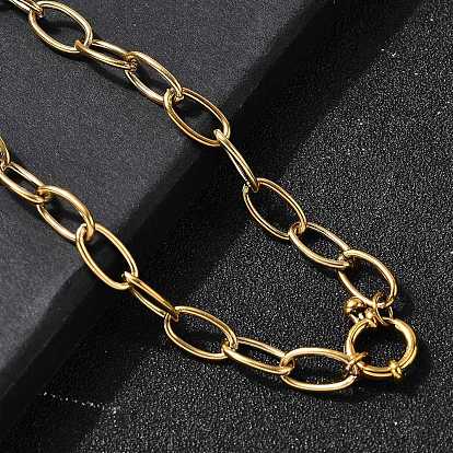 304 ожерелья из нержавеющей стали с пружинными кольцевыми застежками для женщин, ионное покрытие (ip)