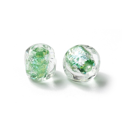 Handmade стеклянные бусины фольги, плоско-круглые