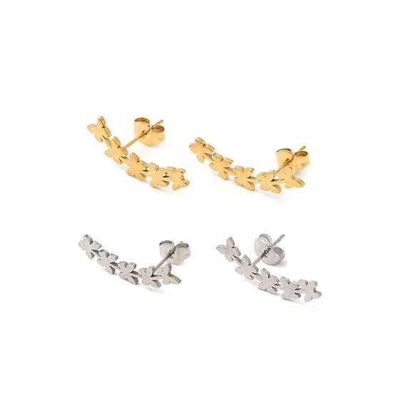 304 из нержавеющей стали серьги, цветок