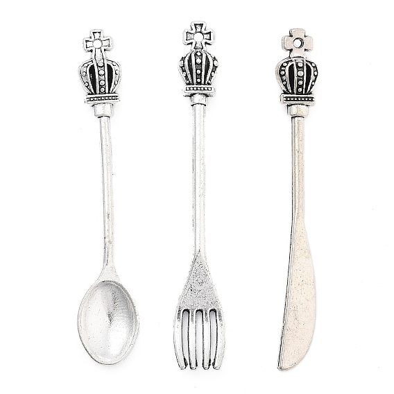 Подвески из сплава , нож, вилка, ложка, 