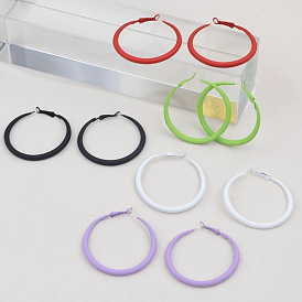 Серьги-кольца из сплава, окрашенные распылением, с 925 штырями стерлингового серебра, серебряные