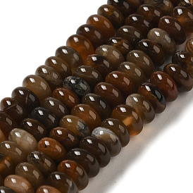 Natural Red Agate Beads Strands, Dyed & Heated, Rondelle