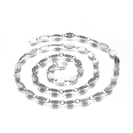 304 Stainless Steel Link Chains, Soldered, Horse Eye