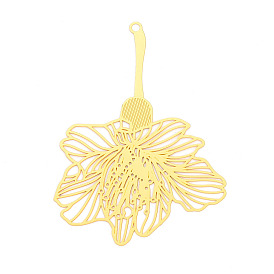 Латунные филигранные большие подвески, цветок, гравированные металлические украшения