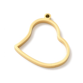 Ion Plating(IP) 304 Stainless Steel Open Back Bezel Pendants, For DIY UV Resin, Epoxy Resin, Pressed Flower Jewelry, Heart