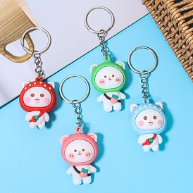 PVC Plastic Keychain, Cartoon Cat