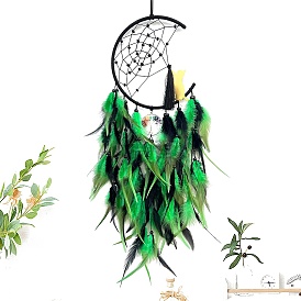 Cat Woven Net/Web with Feather Pendant Decoration, Chakra Tree with Iron Finding, Hanging Decorations