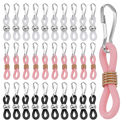 60шт 3 цвета силиконовые застежки-молнии, с застежкой железа, аксессуары для замены молнии, для чемодана, пакет, костюм