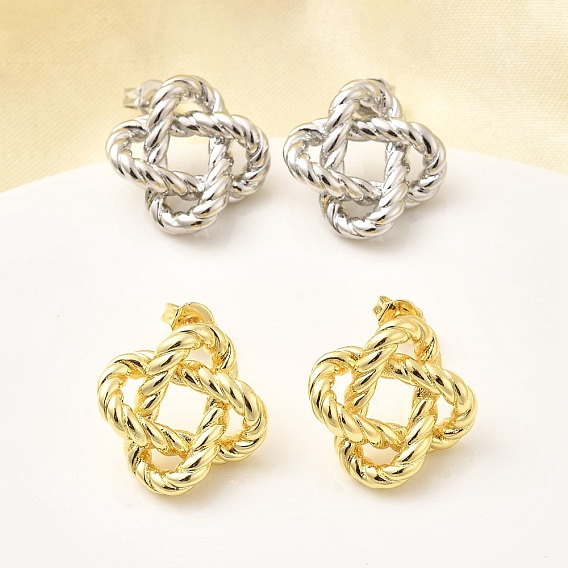 Серьги-гвоздики с латунными узлами, долговечный, стойки покрытие