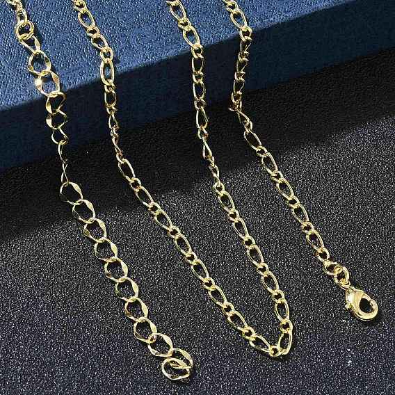 2.5MM Brass Figaro Chain Necklaces for Women, Long-Lasting Plated