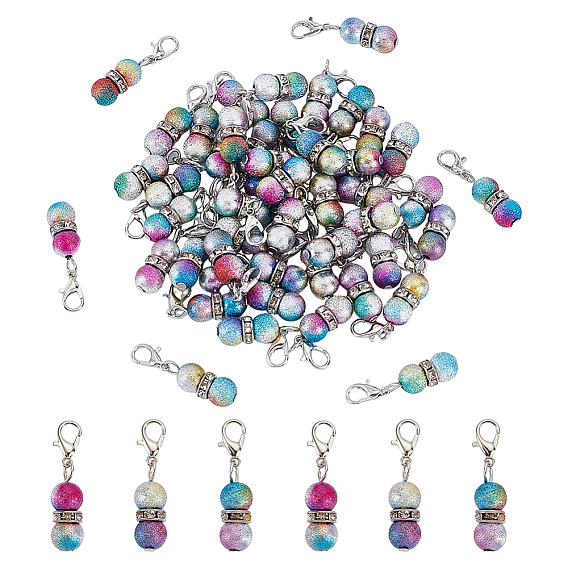 48шт. акриловые подвесные маркеры для фиксации стежков, Сплав с застежками когтя омара, круглые