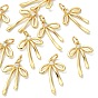SHEGRACE Brass Clear Cubic Zirconia Pendants, Bowknot Charms, Cadmium Free & Lead Free & Nickel Free