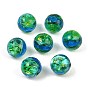Ручная серебряная фольга стеклянные бусины Lampwork, круглые