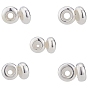 10 Pcs 5 Styles 925 Sterling Silver Beads, with Silica Gel, Flat Round