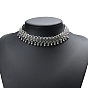 Minimalist Fringe Pendant Alloy Necklace for Women, Boho Choker Chain Jewelry