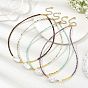 Rectangle Natural Baroque Keshi Pearl and Faceted Round Natural Stone Beaded Necklaces for Women, Golden