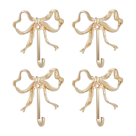 4 крючки-вешалки для сумок из сплава, с винтом и заглушкой, бантом