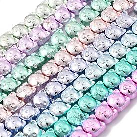 Гальванические нити из синтетических немагнитных гематитовых бусин, форма головы кошки