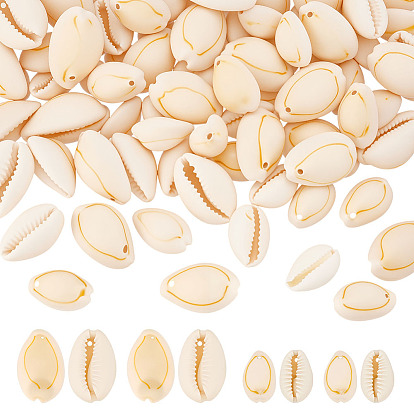 100 шт. 2 стили натуральных подвесок из ракушек каури, овальные подвески из ракушек