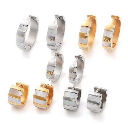 304 серьги-кольца из нержавеющей стали и натуральных ракушек для женщин, с 316 ушными шпильками из хирургической нержавеющей стали