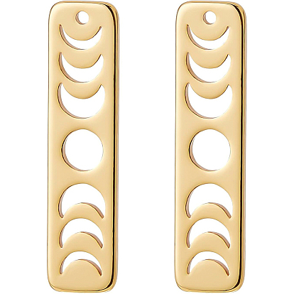 12 шт. Латунные подвески с фазой луны, долговечный, прямоугольные