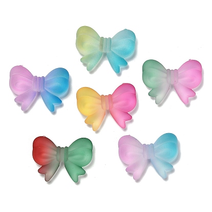 Матовые прозрачные акриловые бусины, бантом, два тона