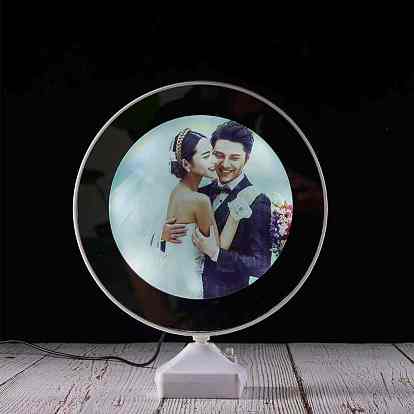 Acrylic Magic Photo Frame Mirror, Led Makeup Mirror, LED Desk Lamp, for Wedding Gifts, with USB Cable