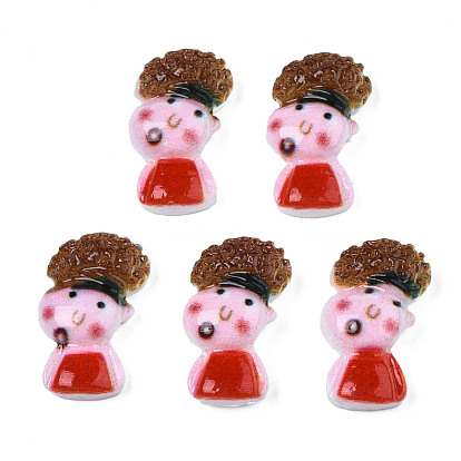 Spray Painted Opaque Resin Cabochons, Woman