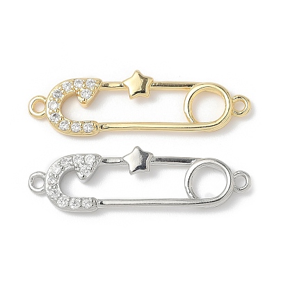 Шармы-соединители из латуни с микропаве из кубического циркония, булавки, стойки покрытие, без свинца и без кадмия