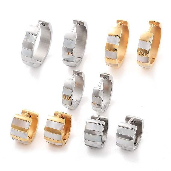 304 серьги-кольца из нержавеющей стали и натуральных ракушек для женщин, с 316 ушными шпильками из хирургической нержавеющей стали