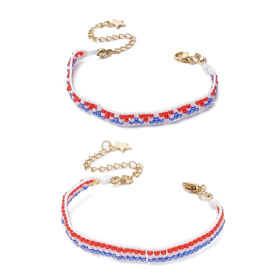 Браслеты из стеклянного бисера ручной работы для женщин, с настоящими 18позолоченными 304нержавеющими подвесками в виде звезд