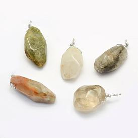Natural Gemstone Pendants, Oval, Faceted