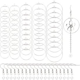 Кольцо 304 подвески из нержавеющей стали, обручание серьги, с крючками для сережек и прыгунами