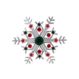 Christmas Snowflake Alloy Rhinestone Brooches