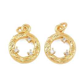 Латунные микро проложить кубического циркония прелести, полые круглые прелести, без свинца и без кадмия, стойки покрытие, долговечный