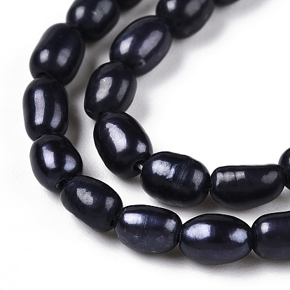 Natural Cultured Freshwater Pearl Beads Strands, Rice Beads, Dyed