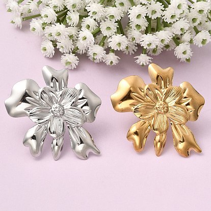 Цветок 304 открытые манжеты из нержавеющей стали для женщин