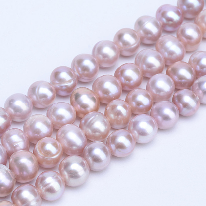 Natural Cultured Freshwater Pearl Beads Strands, Round